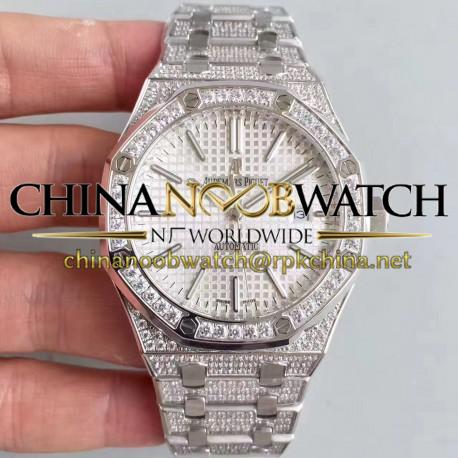 Replica Audemars Piguet Royal Oak 15400 N Stainless Steel & Diamond Silver Dial Swiss 3120