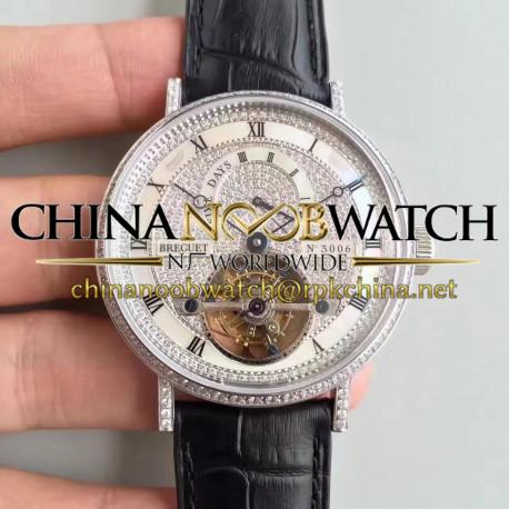 Replica Breguet Classique Complication 5317PT/12/9V6 BG Stainless Steel & Diamonds Diamond Dial Swiss Tourbillon