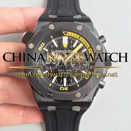 Replica Audemars Piguet Royal Oak Offshore Diver Chronograph 26703 JH Black Ceramic Black Dial Swiss 3124