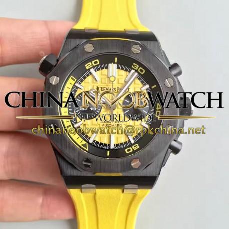 Replica Audemars Piguet Royal Oak Offshore Diver Chronograph 26703 JH Ceramic Yellow Dial Swiss 3124