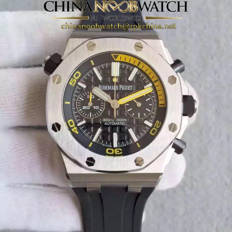 Replica Audemars Piguet Royal Oak Offshore Diver Chronograph 26703ST.OO JF Stainless Steel Black Dial Swiss 3124