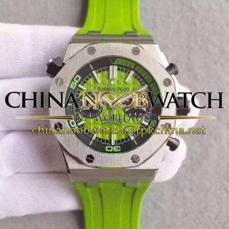 Replica Audemars Piguet Royal Oak Offshore Diver Chronograph 26703ST.OO.A038CA.01 JF Stainless Steel Green Dial Swiss 3124