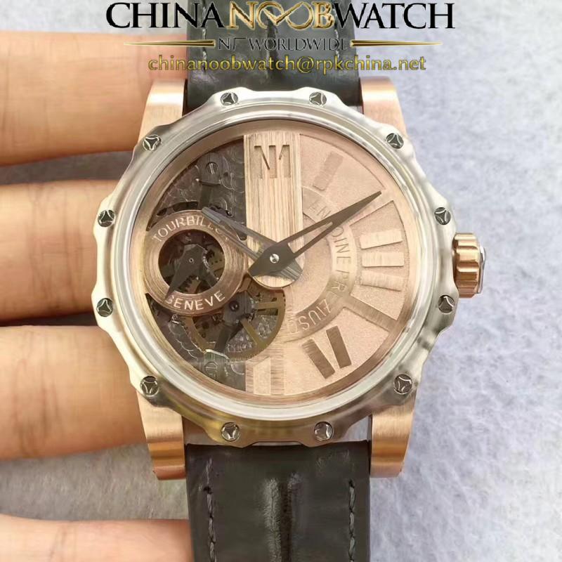 Replica Antoine Preziuso Monumental Tourbillon CY Stainless Steel & Rose Gold Rose Gold Skeleton Dial Swiss Caliber APG1928