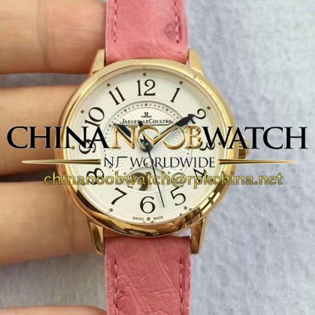 Replica Jaeger-LeCoultre Ladies Rendez-Vous Night & Day Medium 3441420 N Yellow Gold White Dial Swiss 898A/1