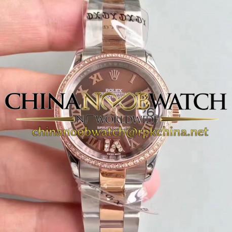 Replica Rolex Datejust 31 178341 31MM JF Stainless Steel & Rose Gold Chocolate Dial Swiss 2836-2