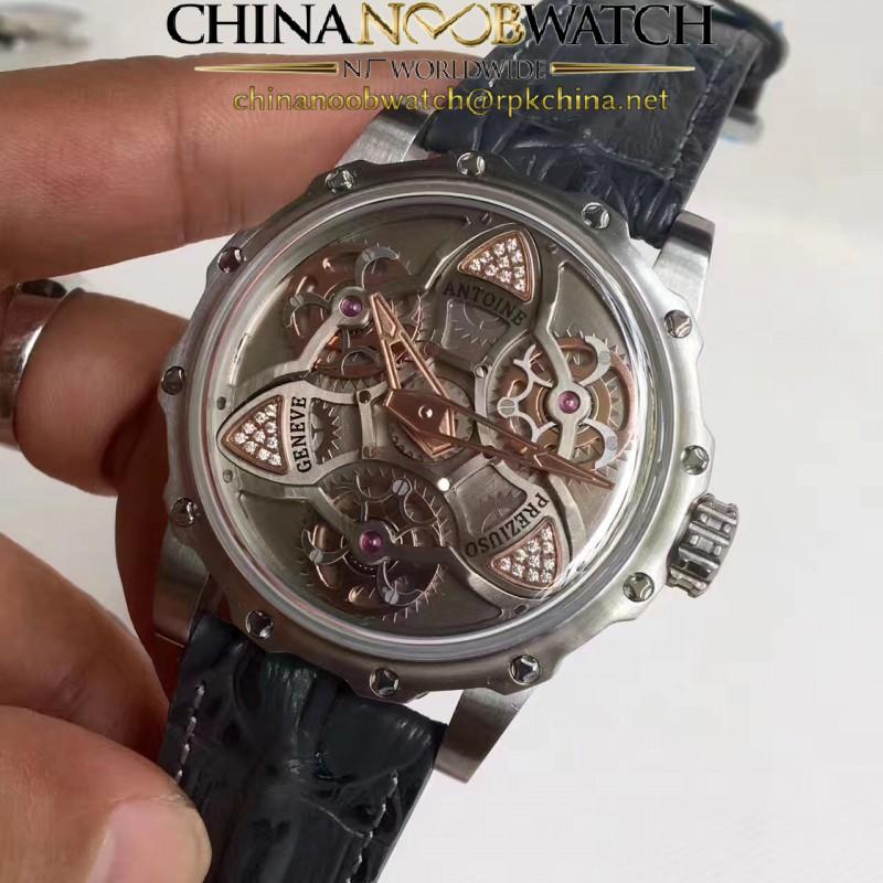 Replica Antoine Preziuso Tourbillon of Tourbillons LE Stainless Steel Silver Skeleton Dial Swiss Caliber AFP-TTR-3X