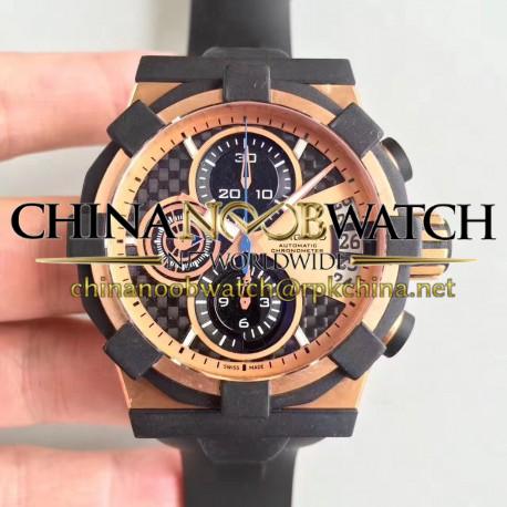 Replica Concord C1 Chronograph 0320012 N Rose Gold & Black Rubber Rose Gold Dial Swiss 7750