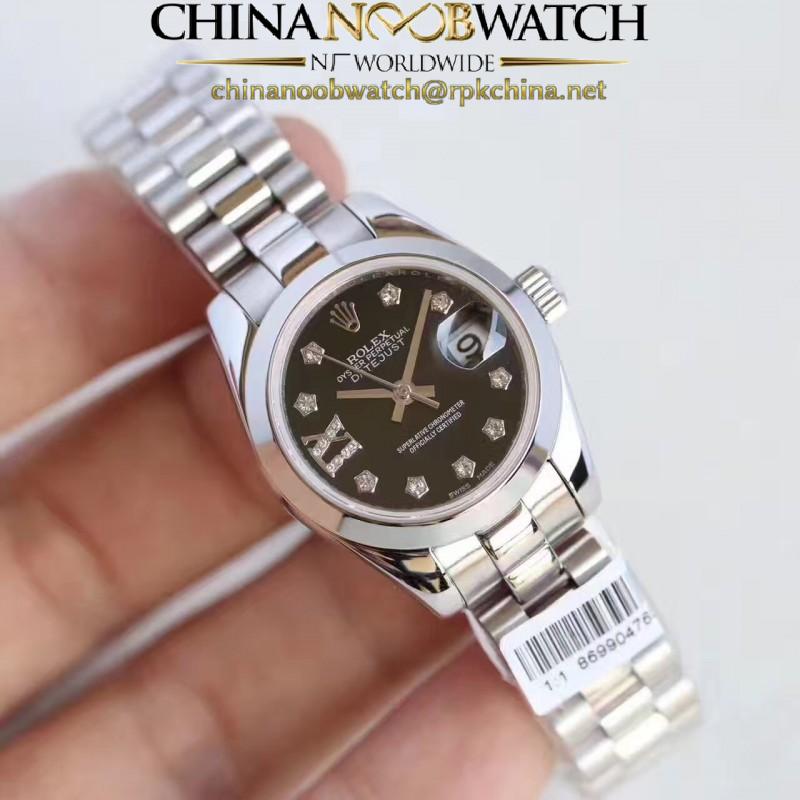 Replica Rolex Lady Datejust 28 279160 28MM N Stainless Steel Black Dial Swiss 2671