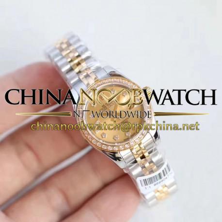 Replica Rolex Lady Datejust 28 279383RBR 28MM N Stainless Steel & Yellow Gold Champagne Dial Swiss 2671